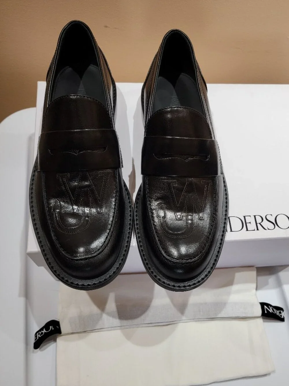 JW Anderson Leather Logo Loafers, Size Women's 9 USA/Men's 7 USA/40 IT, NIB